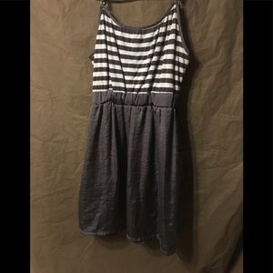 Navy and light blue colored dress